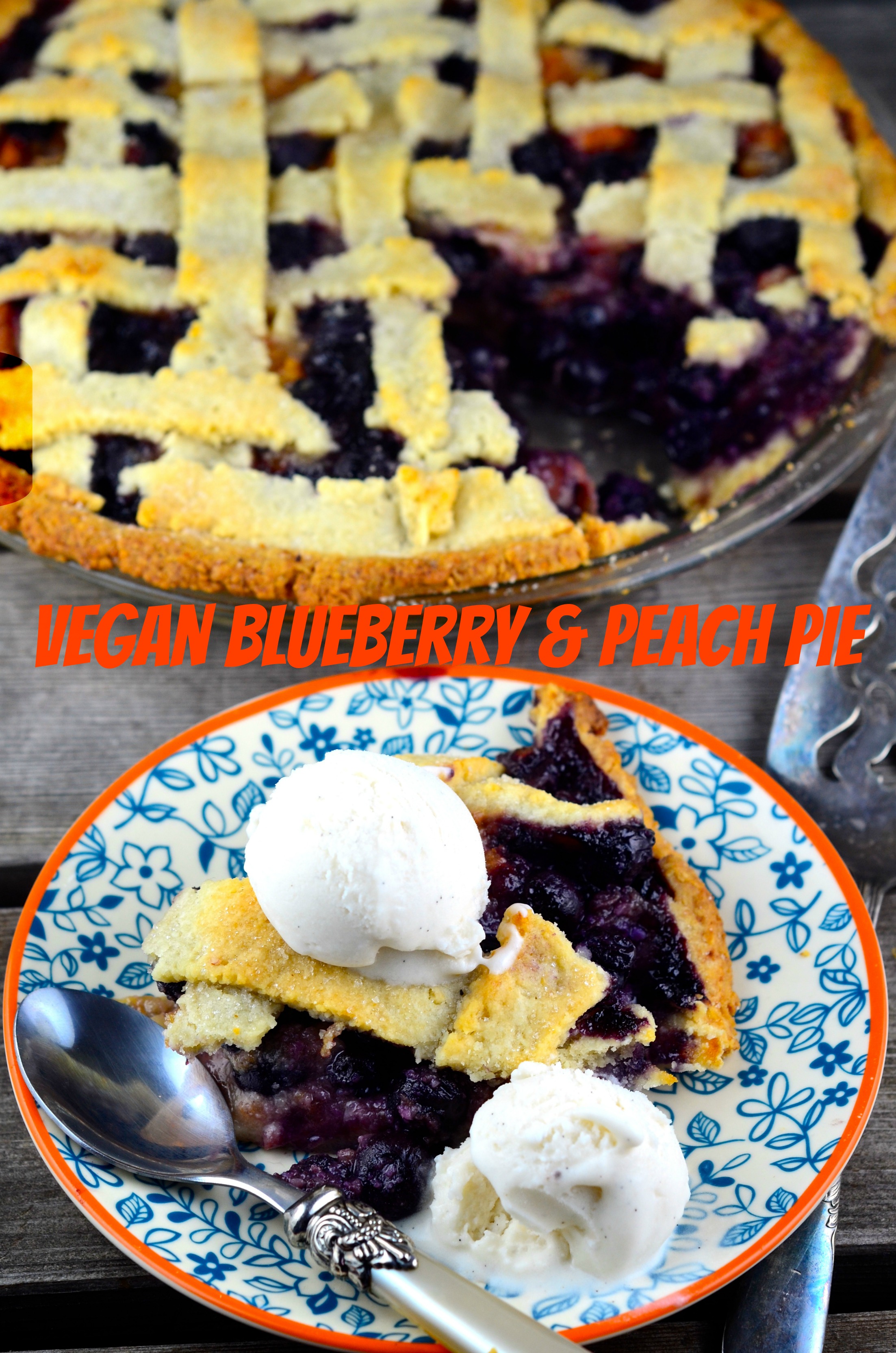 Vegan Blueberry Peach Pie
