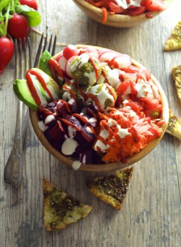 Baked Falafel Bowl With Avocado, Sriracha & Tahini - A great dish for fitness lovers, vegetarians and vegans