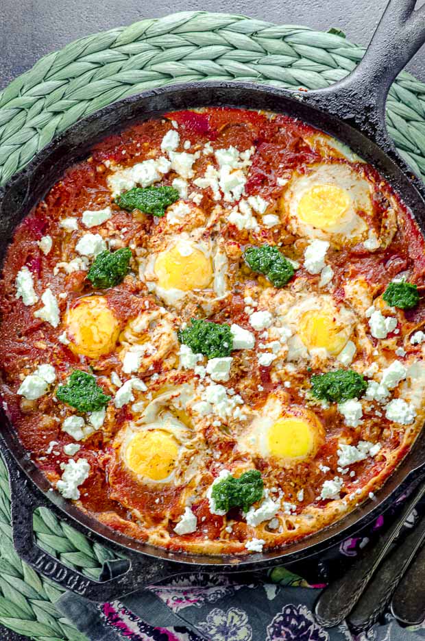 20-Minute Shakshuka - Eggs poached in spiced tomato sauce