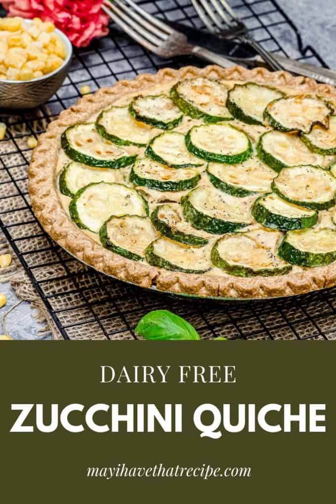A side view of dairy free zucchini quiche