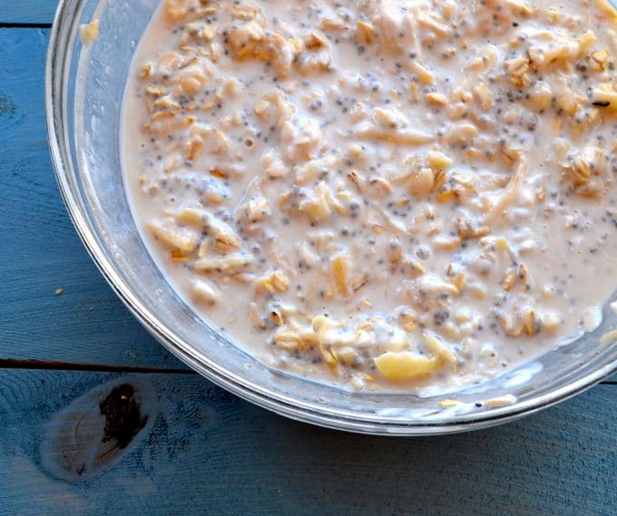 A bowl of mixed overnight oats