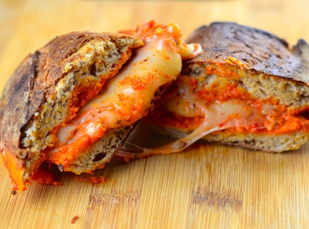 Romesco Manchego grilled cheese sandwich