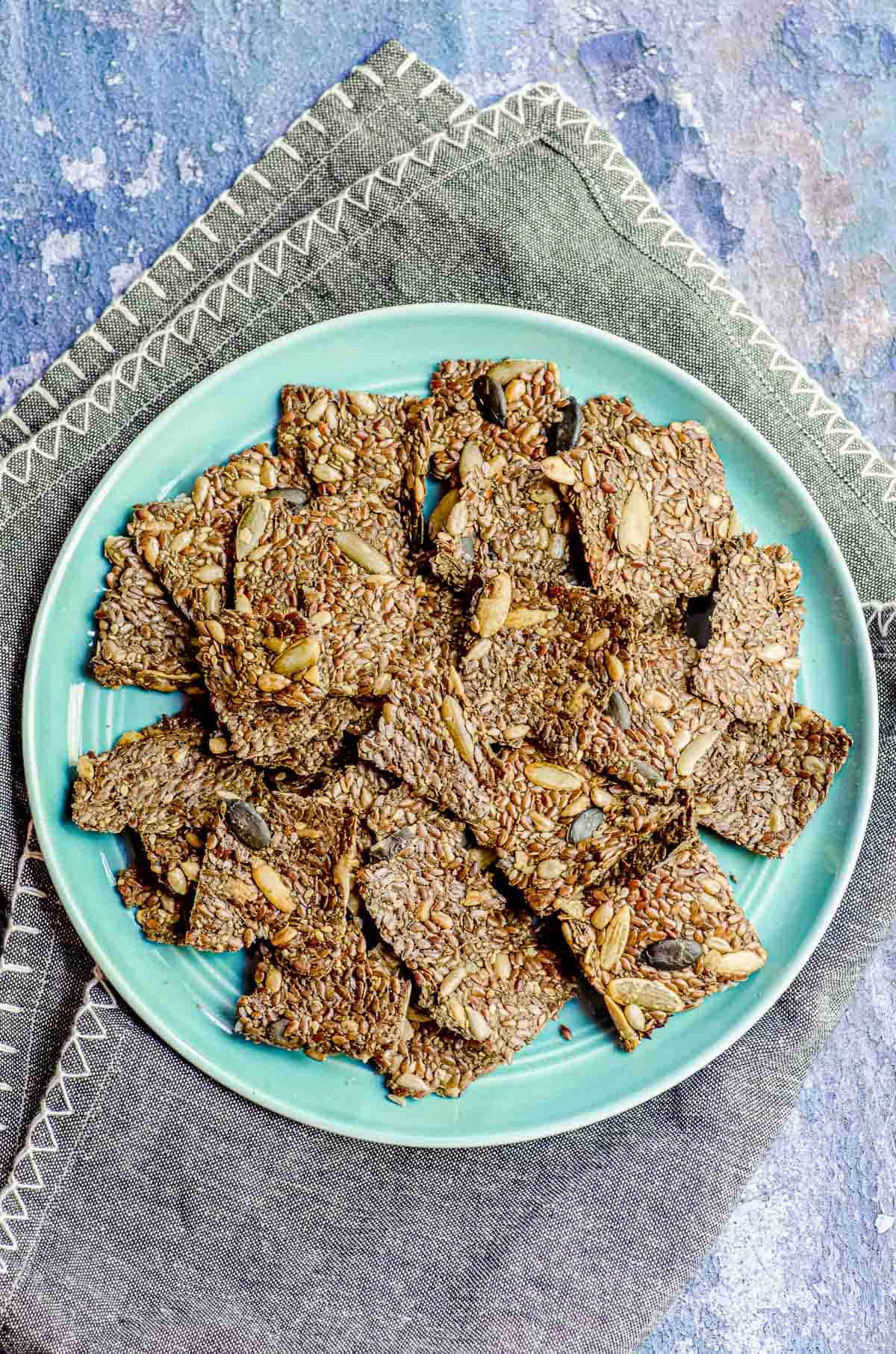 Flax and Chia Seed Keto Crackers Vegan and GlutenFree