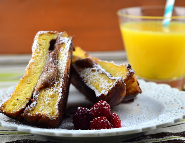 French Toast Nutella Grilled cheese sandwich