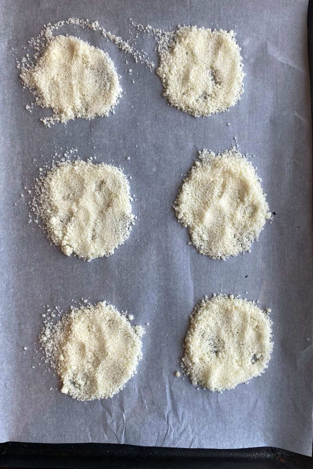 Parmesan pressed into a pan to make crisps