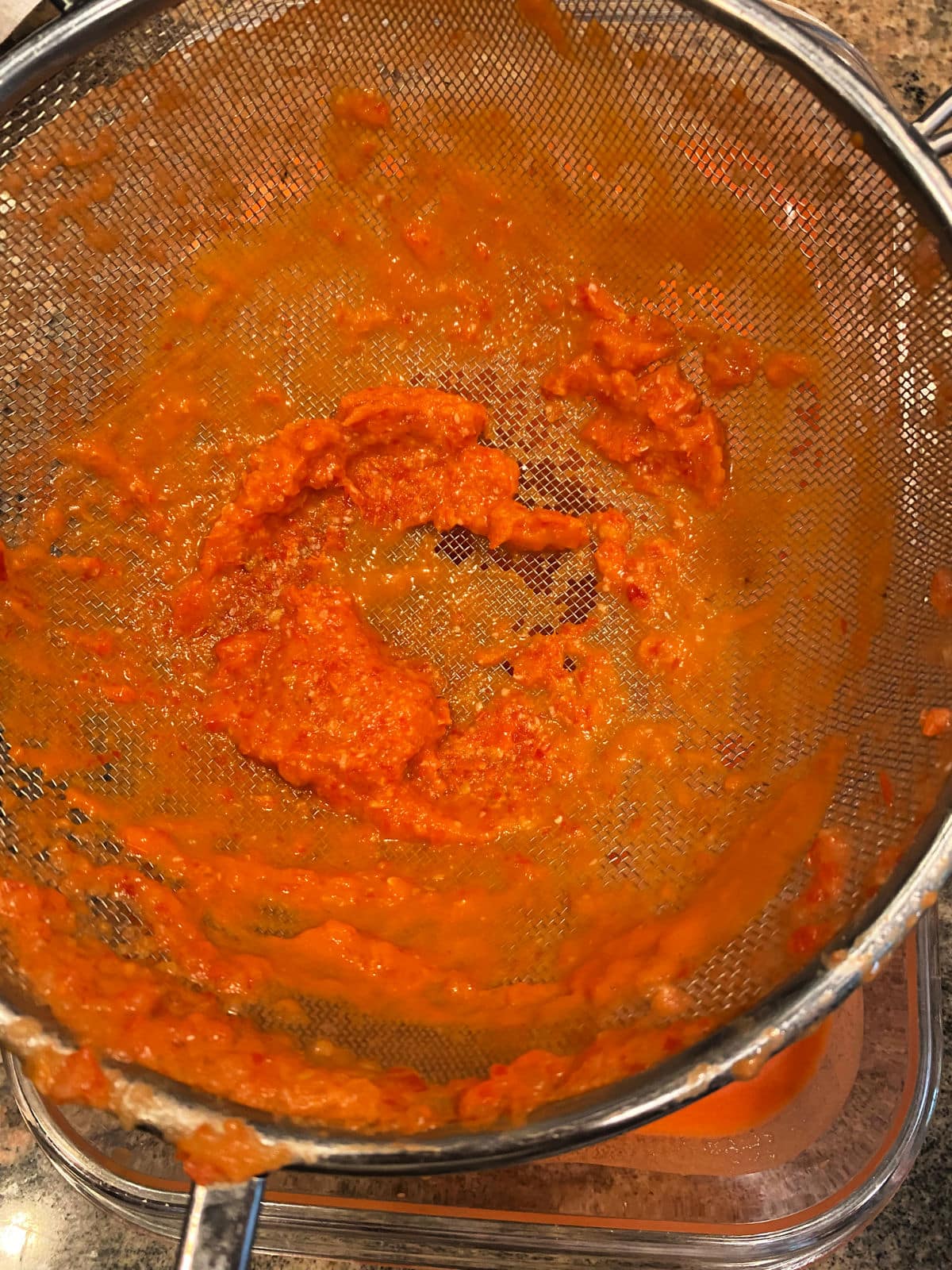 Leftover pulp from straning gazpacho