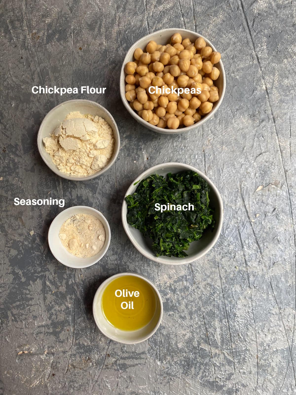 Spinach meatballs recipe ingredients labeled
