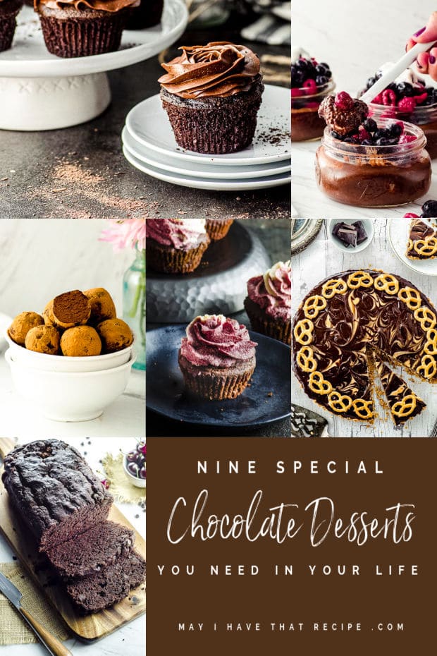 A collage of 6 chocolate dessert recipes