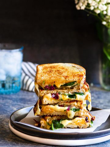 The best grilled cheese sandwich sittiing on a plate