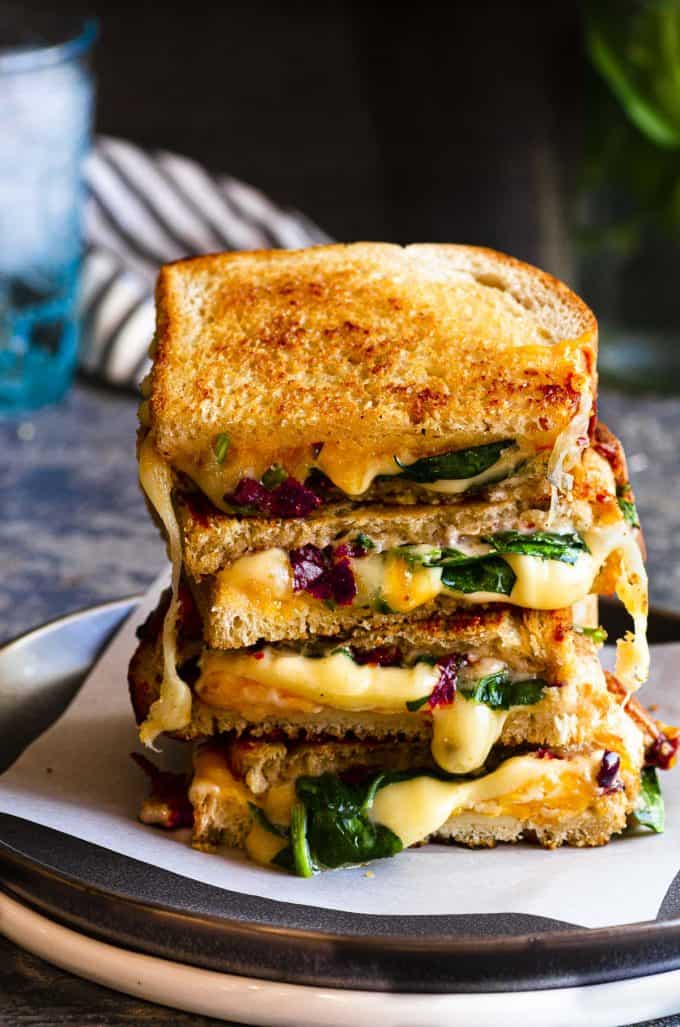 A closer view of the best grilled cheese sandwich on a plate
