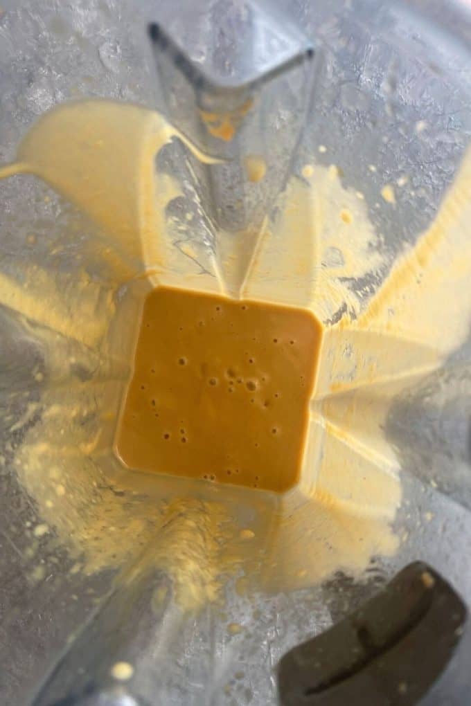 Ginger dressing ingredients in a mixer
