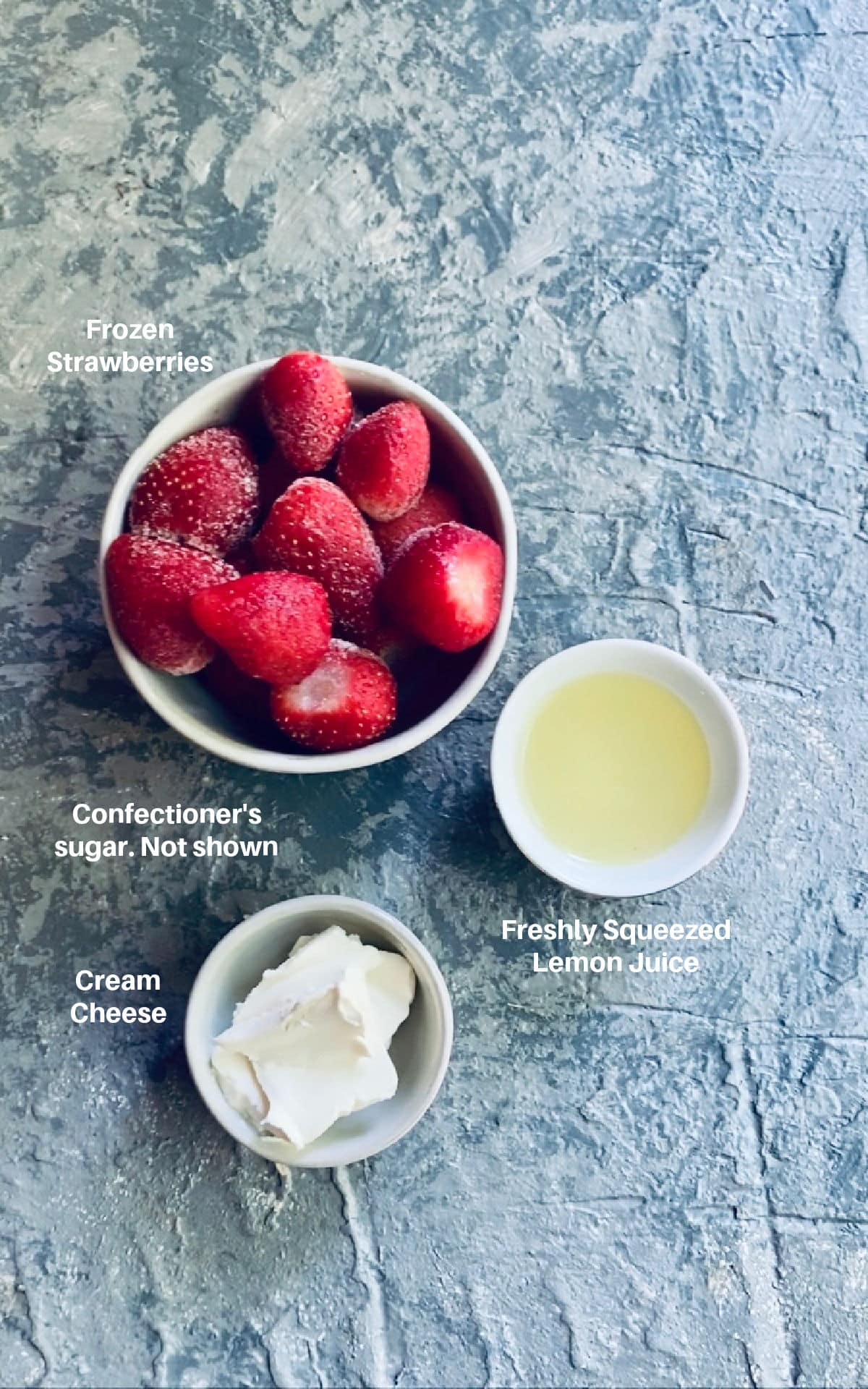 ingredients to make the strawberry cheesecake popsicles
