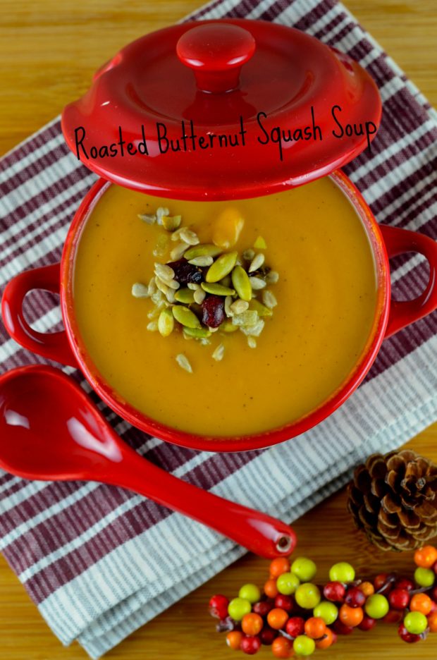roasted butternut squash soup - #butternut squash, #soup #vegan #kosher #glutenFree #fall #thanksgiving #healthy