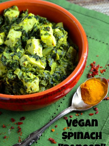 Vegan Spinach Paneer #vegan #glutenFee #vegetarian #coconut #kosher #tofu #protein #spinach