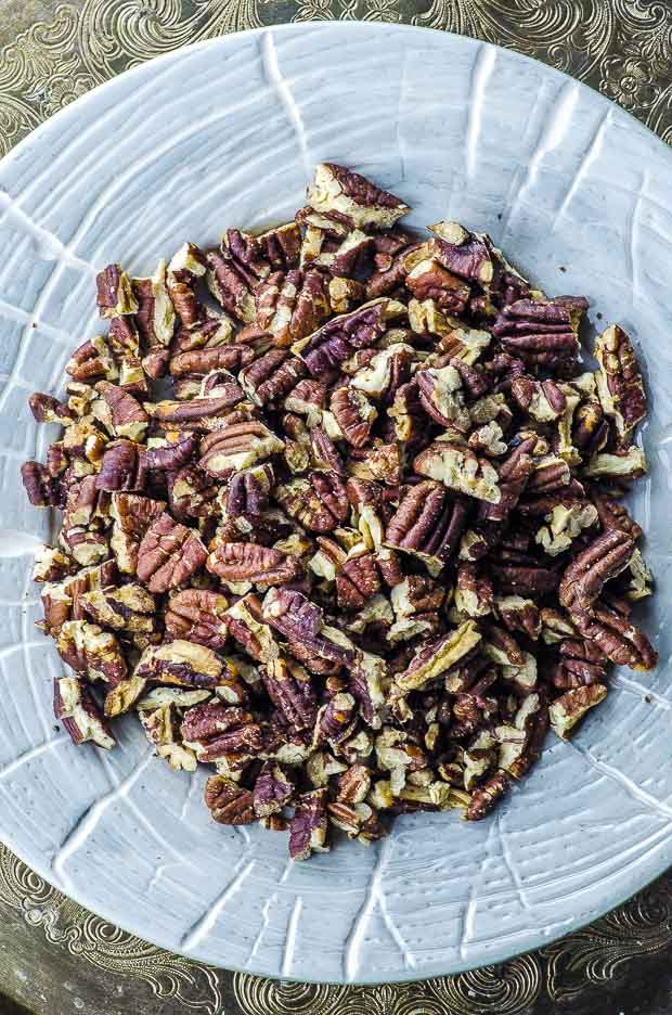 a plate of pecans