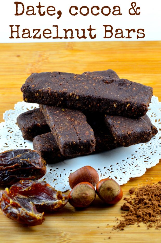 Date, cocoa & Hazelnut Bars #vegan #sugarFree #dates #cocoa #glutenFree #kosher #bars #nutella