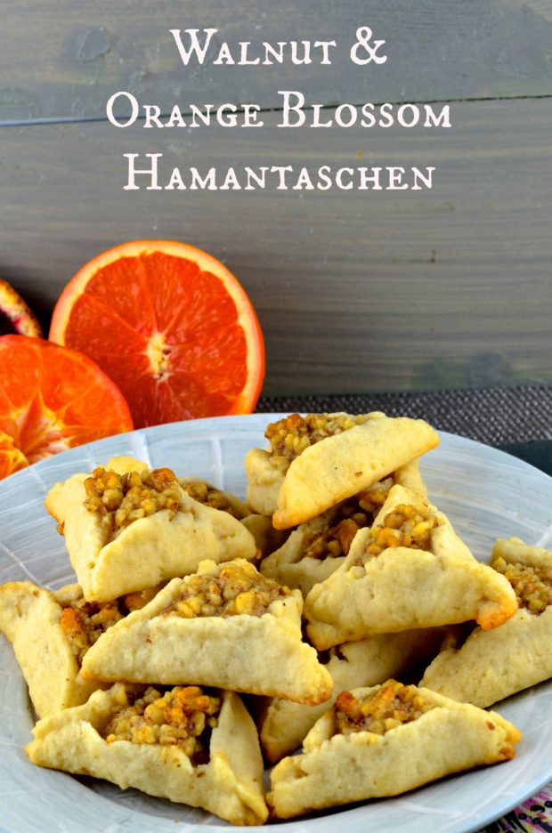 Celebrate Purim in Style with an orange blossom and walnut Hamantaschen #purim #Hamantaschen #cookies #kosher