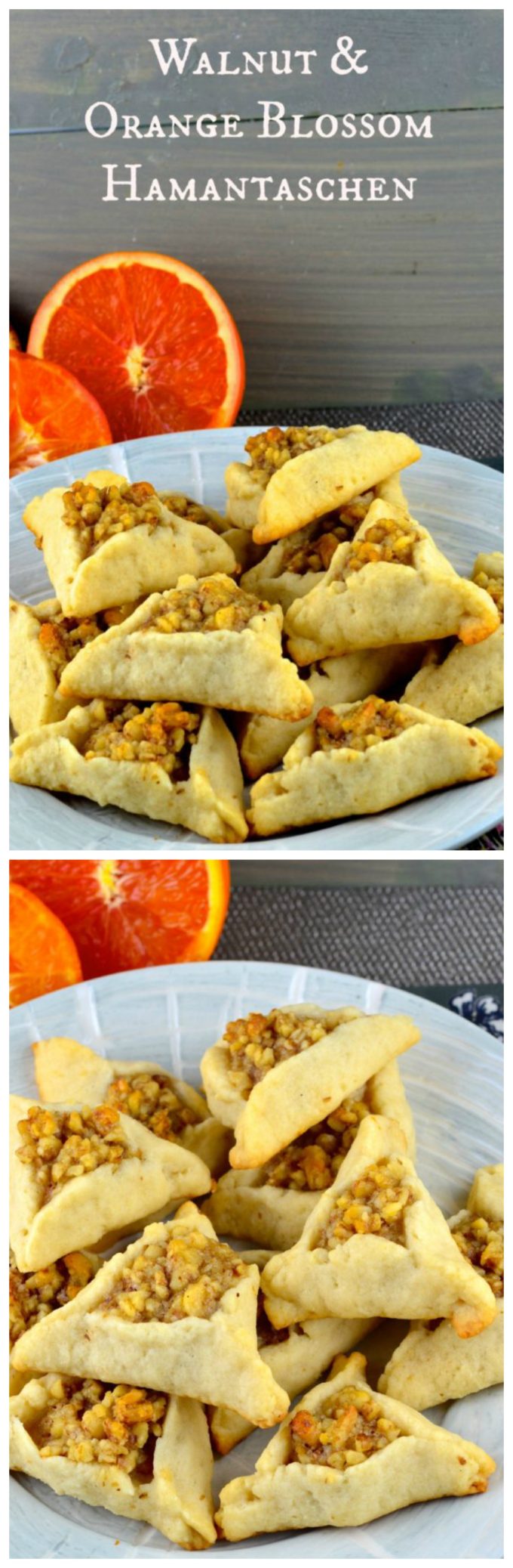 Celebrate Purim with these delicious orange blossom and walnut Hamantaschen. Vegan, kosher, Parve, and dairy free.