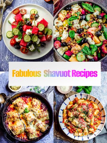 a Collage of 4 Shavuot recipes