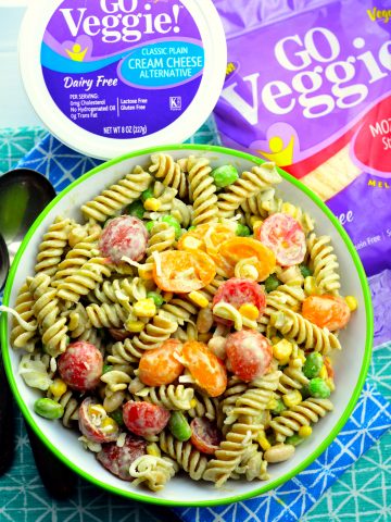 Summery Pasta Salad - No mayo, vegan, Dairy free, 4thofjuly, BBQ,