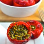 Freekeh and Lentil Stuffed peppers - Tasty main dish to satisfy your vegan, vegetarian guests as well as your meat eating ones.