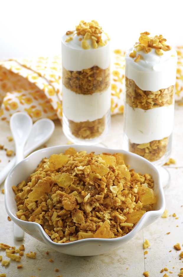 Gluten Free Passover Piña Colada Granola - A satisfying gluten free breakfast that will keep you full until lunch time