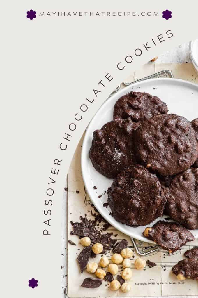 A plate of chocolate flourless vegan cookies