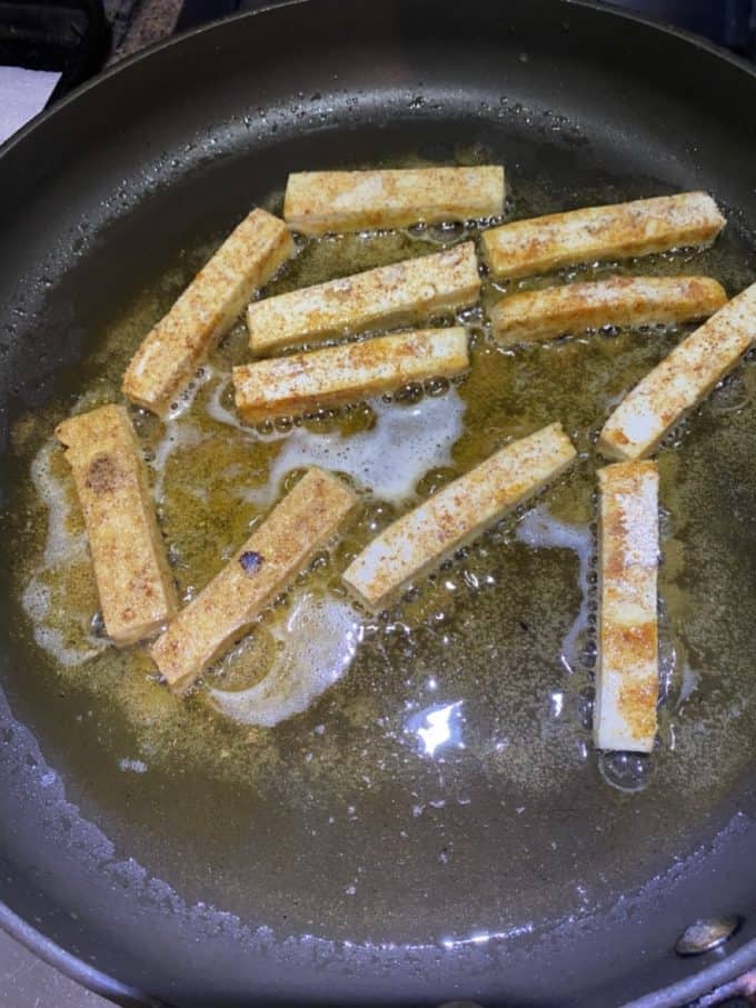 pan frying tofu fries


