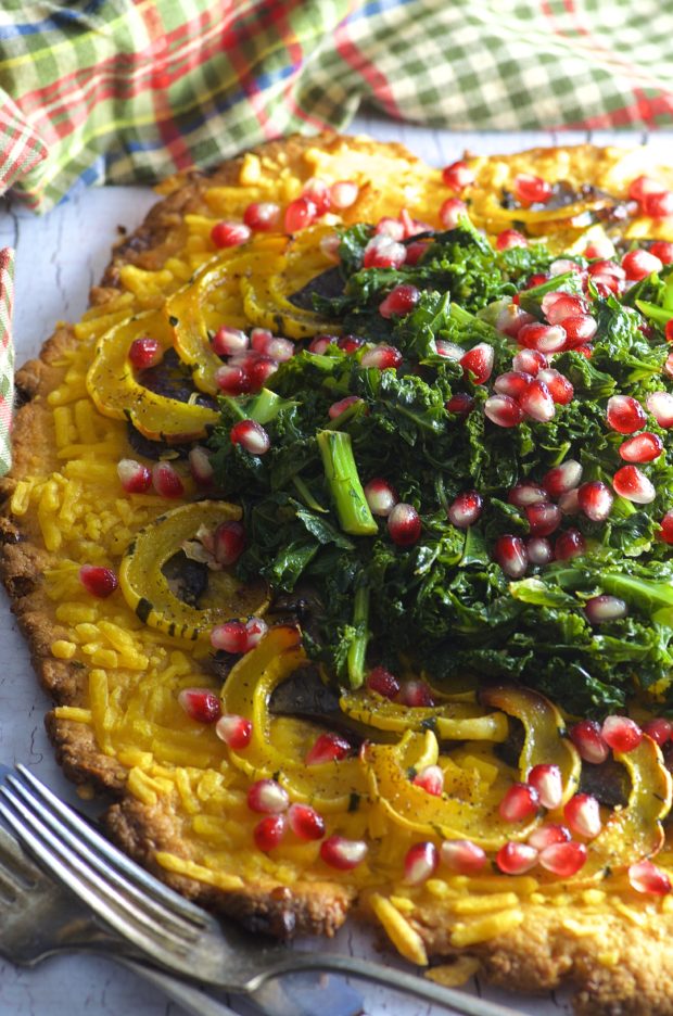Topped with some of our favorite fall veggies, this Vegan Fall Veggie Pizza is a warm, cheesy and comforting way to welcome the season!