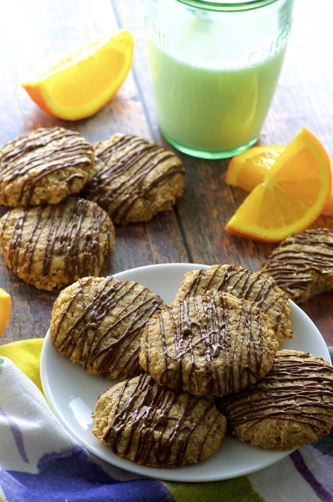 Orange Spiced Cookies with chocolate drizzle