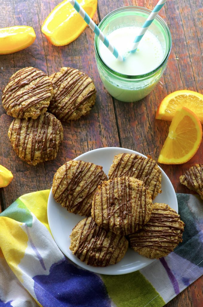 Orange Spiced Cookies with chocolate drizzle