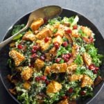 Have your Vegan Detox and enjoy it too. A deliciously filling and satisfying Kale Salad with sweet roasted butternut squash and juicy pomegranate seeds