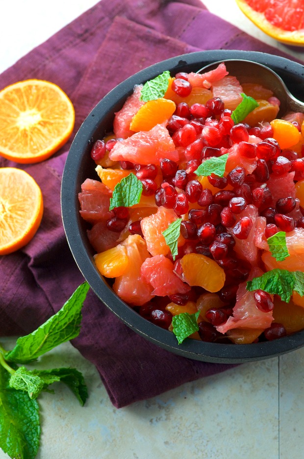 Start your day with a delicious punch of freshness, flavor and Vitamin C! This Mint Citrus Salad has all the ingredients you need!