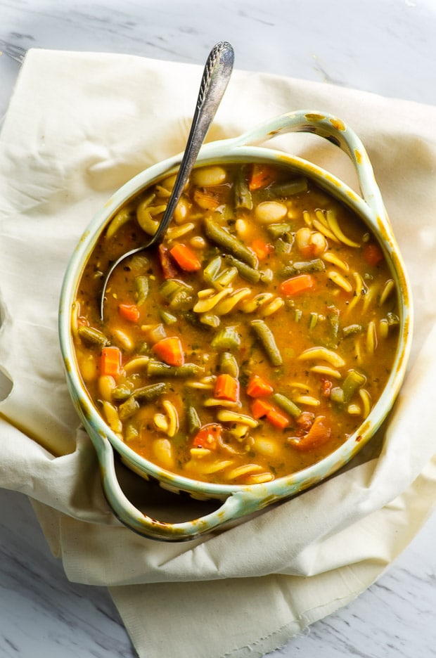 Warm up this winter with a big bowl of this Protein Packed Minestrone Soup. A complete meal in a bowl you'll love!