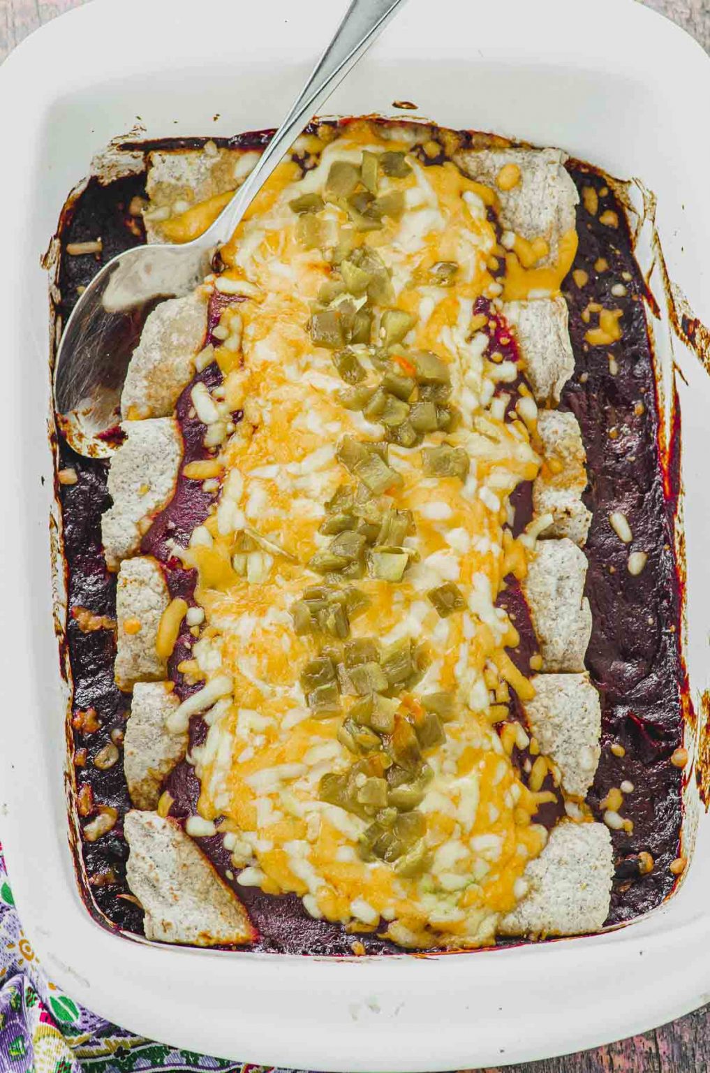 Vegetarian Enchiladas With Black Beans And Jackfruit