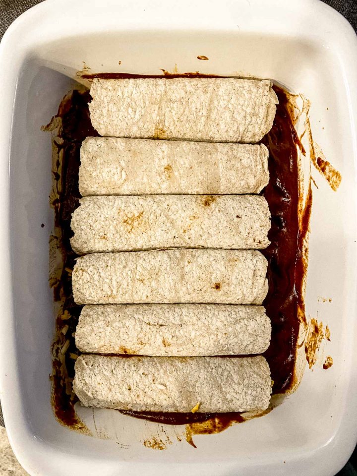 Vegetarian Enchiladas with Black Beans and Jackfruit