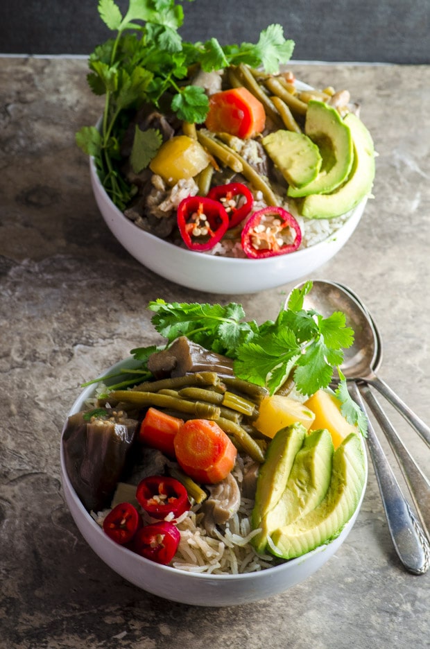Thai inspired 30 minute Ginger Lemongrass Braised Vegetables vegan and gluten free