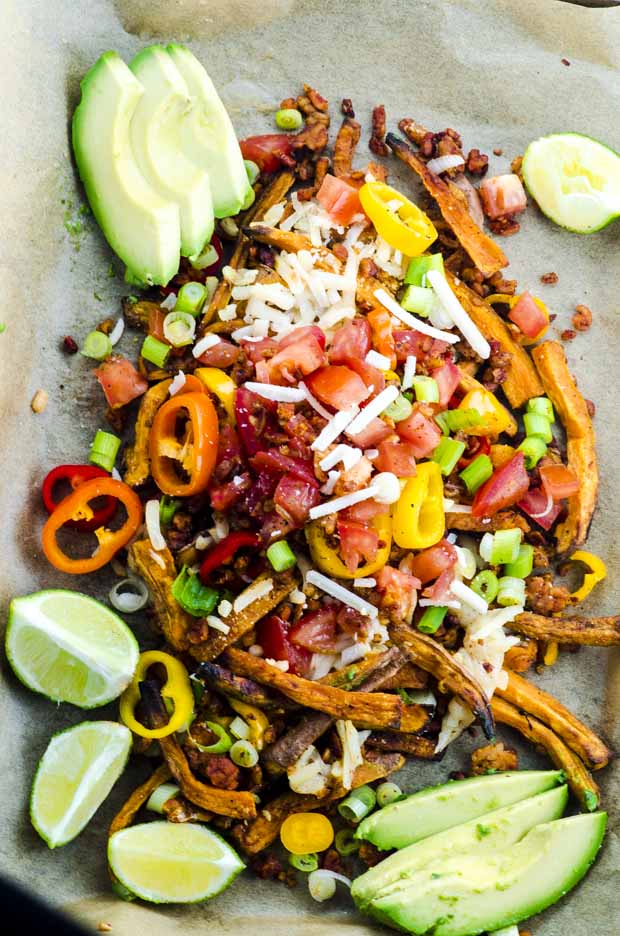 Healthy Loaded Sweet Potato Fries - May I Have That Recipe