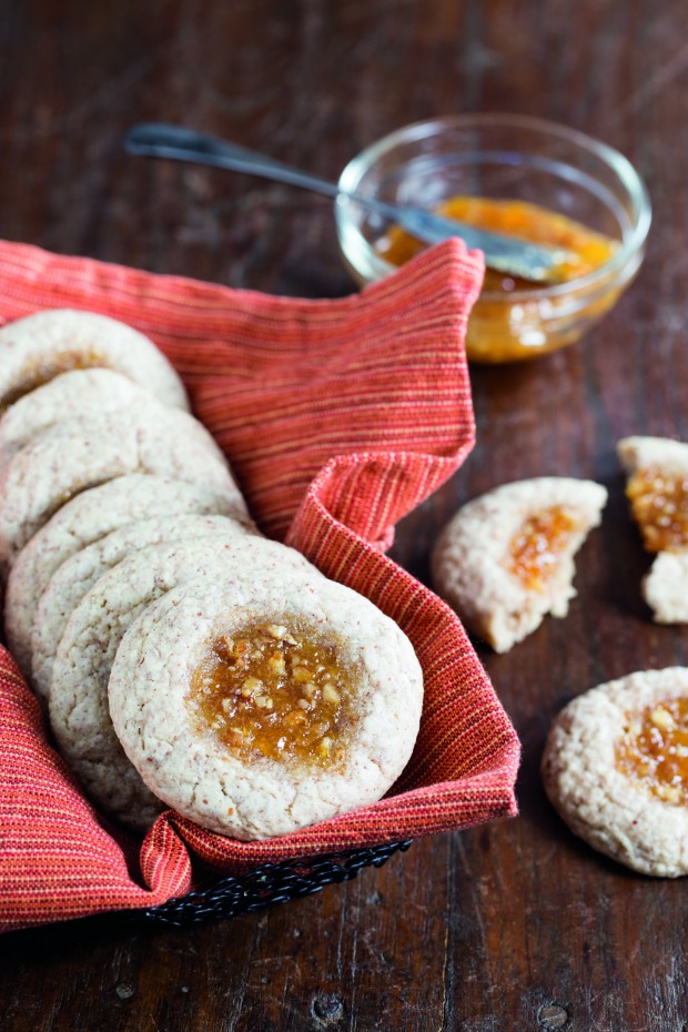 Apricot Nut Passover Thumbprint Cookies