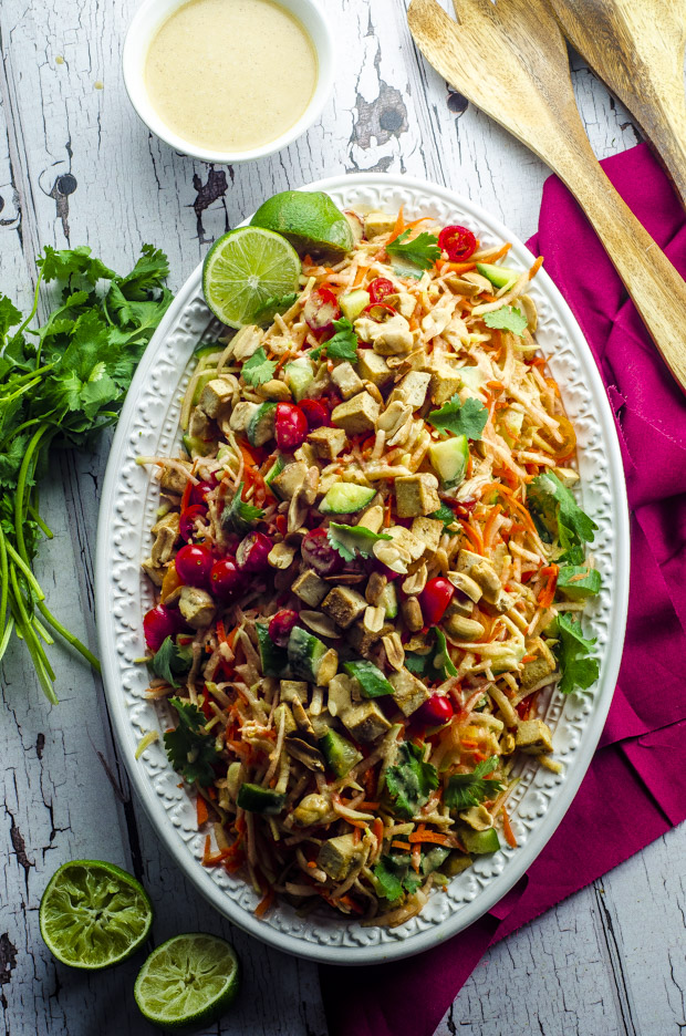 Thai Green Papaya And Tofu Salad . A light, refreshing one bowl meal ready in 20 minutes!