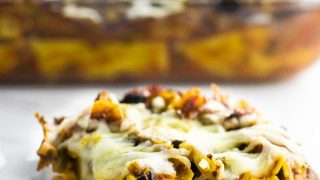 Your tastebuds will dance with this high protein Mexican lasagna that is bursting with flavor. This lasagna with keep you full and satisfied for hours. It can be made vegan or vegetarian.