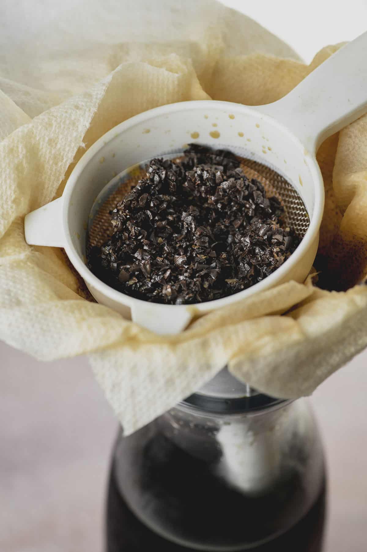 filtered coffee grounds