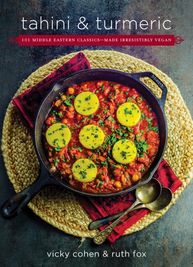 cookbook cover of Tahini and Turmeric, 101 Middle Eastern Classic Made Irresistibly vegan