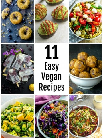 11 easy vegan recipes collage