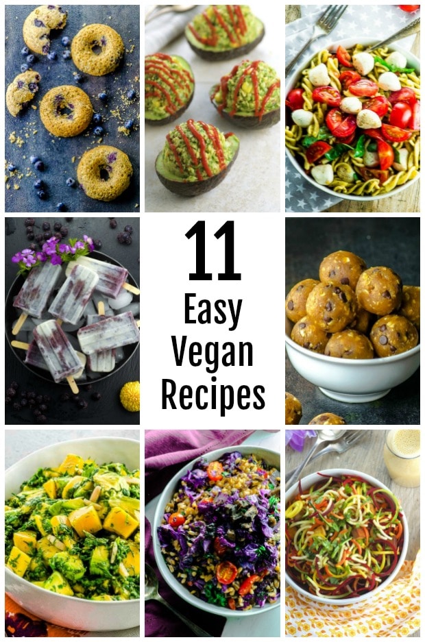 11 easy vegan recipes collage