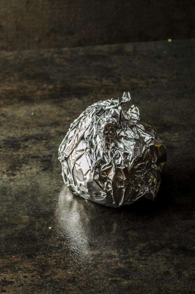 A beet Wrapped in aluminum foil