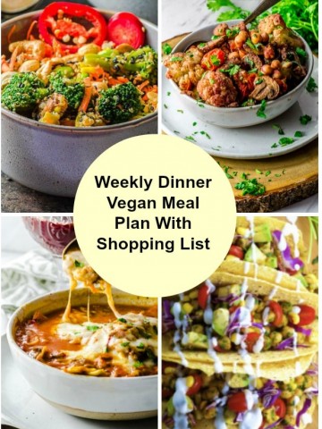 Weekly Dinner Vegan Meal Plan With Shopping List
