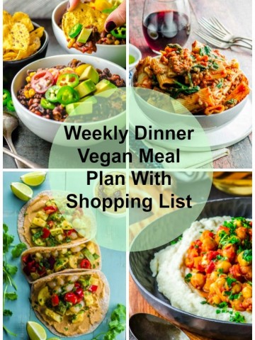 Weekly Dinner Vegan Meal Plan With Shopping List