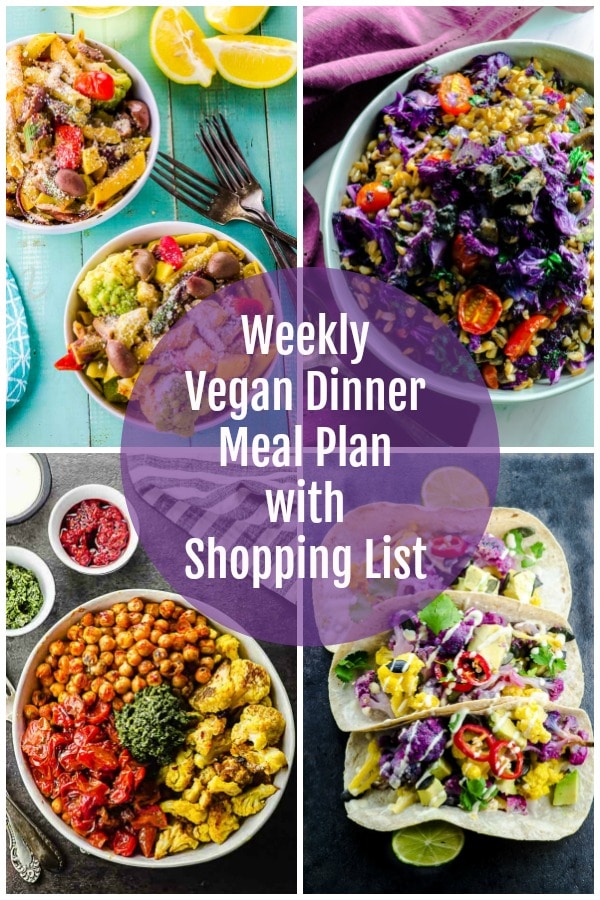 Vegan meal plan images