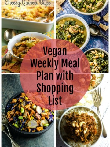 Picture Collage of vegan meal plan